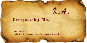 Krompaszky Aba névjegykártya